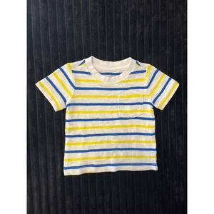 Janie and Jack Baby Boy Yellow/White Striped Pull-Over T-Shirt 3-6M NWOT